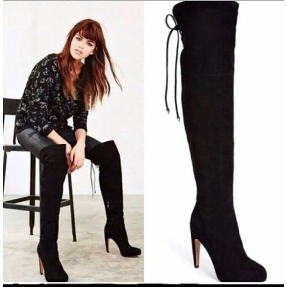 Sam Edelman Kayla Over-the-Knee Boots Suede Black 8 M US T1 - Picture 1 of 11